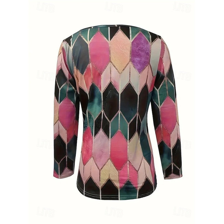 Rachel | Floral Quarter-Zip Long Sleeve Top