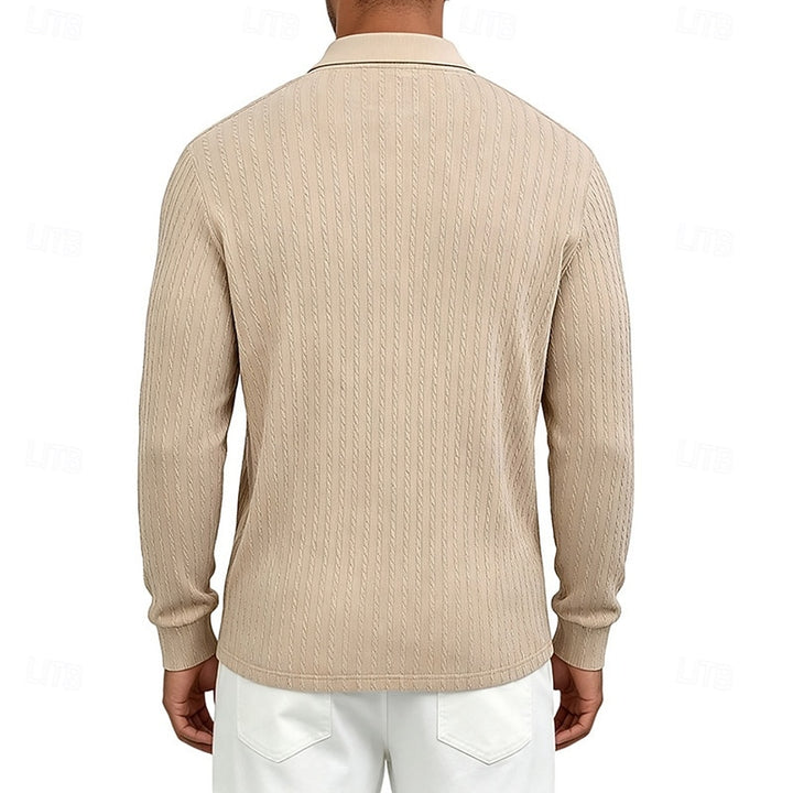 Rhett | Textured Quarter-Zip Polo Shirt