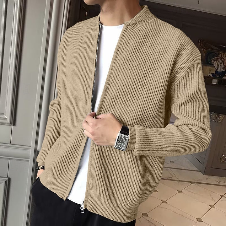 Nigel | Ribbed Zip-Front Cardigan