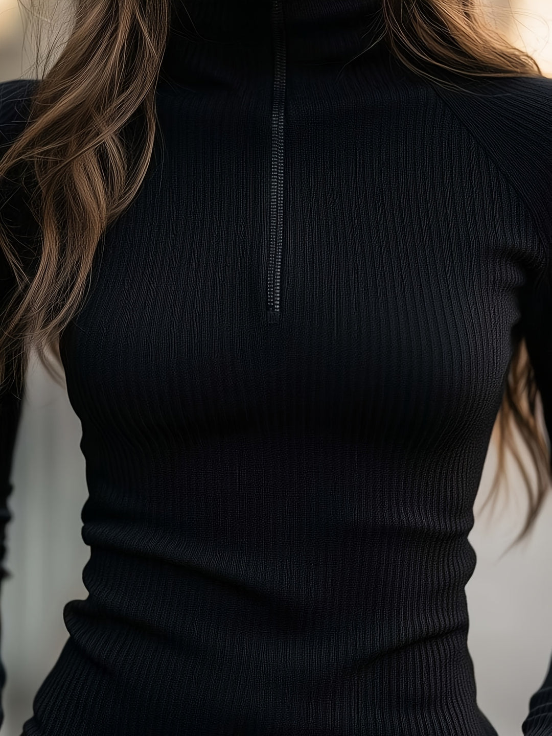 Sadie | Half-Zip High-Neck Top