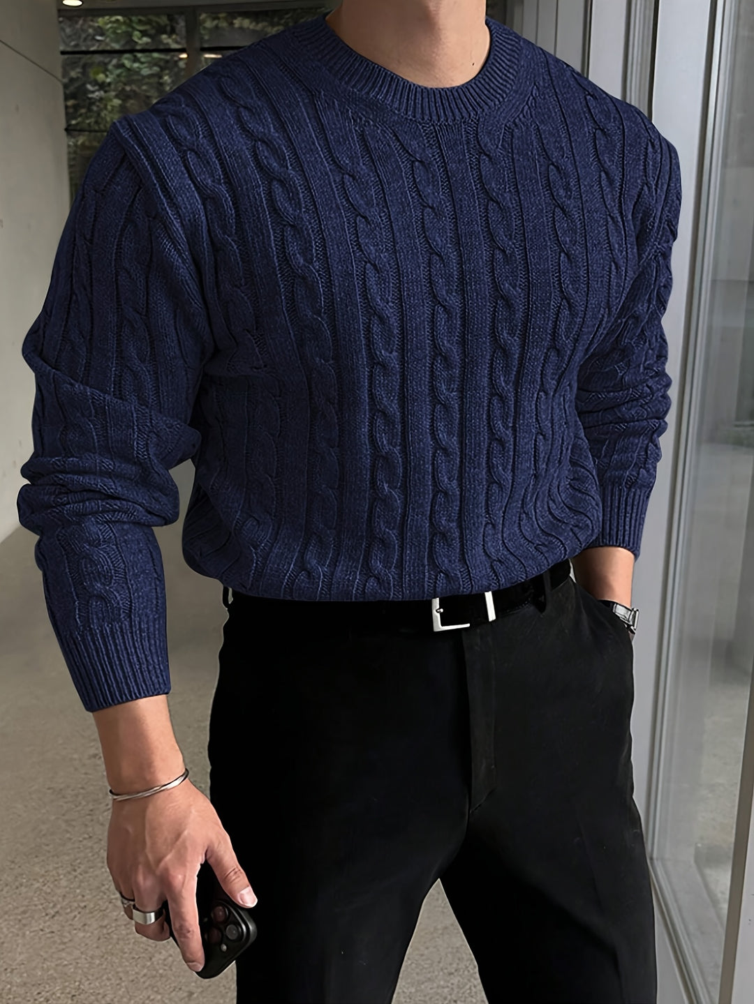 Jonas | Cable Knit Crew Neck Sweater