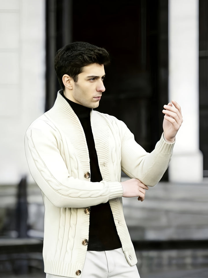 Trevor | Cable-Knit Button Cardigan
