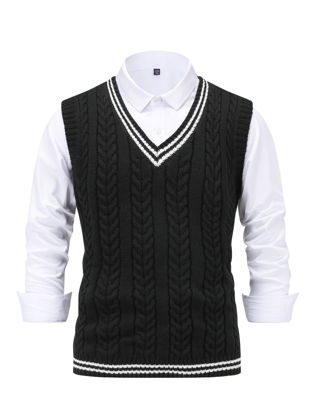 Gideon | Cable-Knit V-Neck Sweater Vest