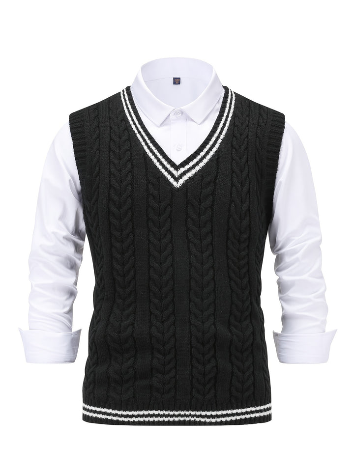 Gideon | Cable-Knit V-Neck Sweater Vest