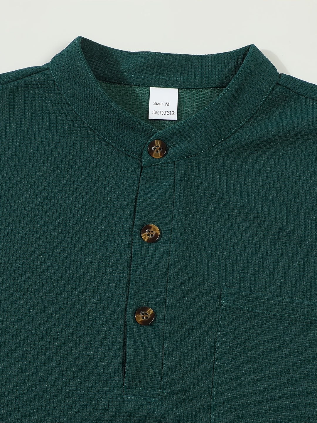 Jonathan | Textured Long Sleeve Henley Shirt