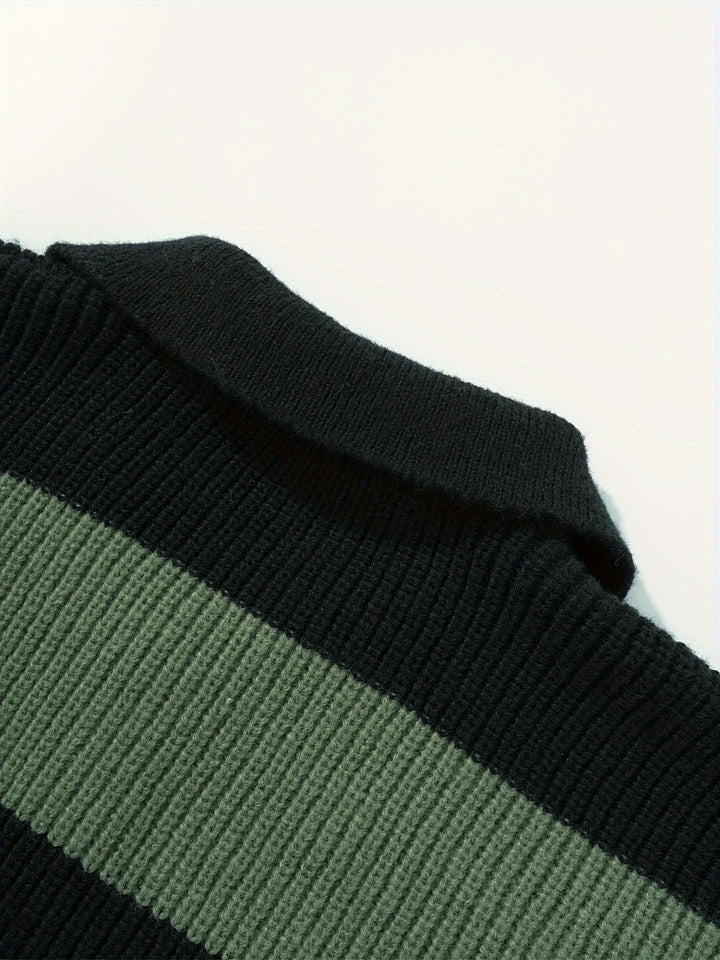 Sawyer | Color-Blocked Button-Neck Sweater