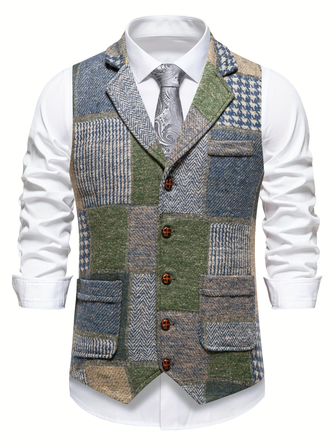 Tobias | Patchwork Tailored Waistcoat