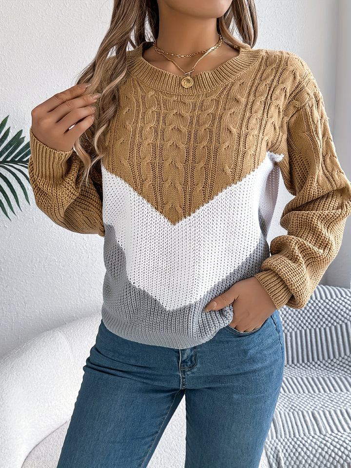 Blythe | Color-Block Round Neck Sweater