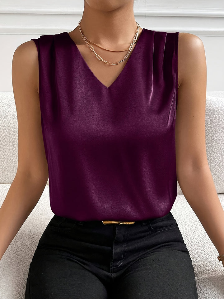 Elsie | Elegant Sleeveless V-Neck Top