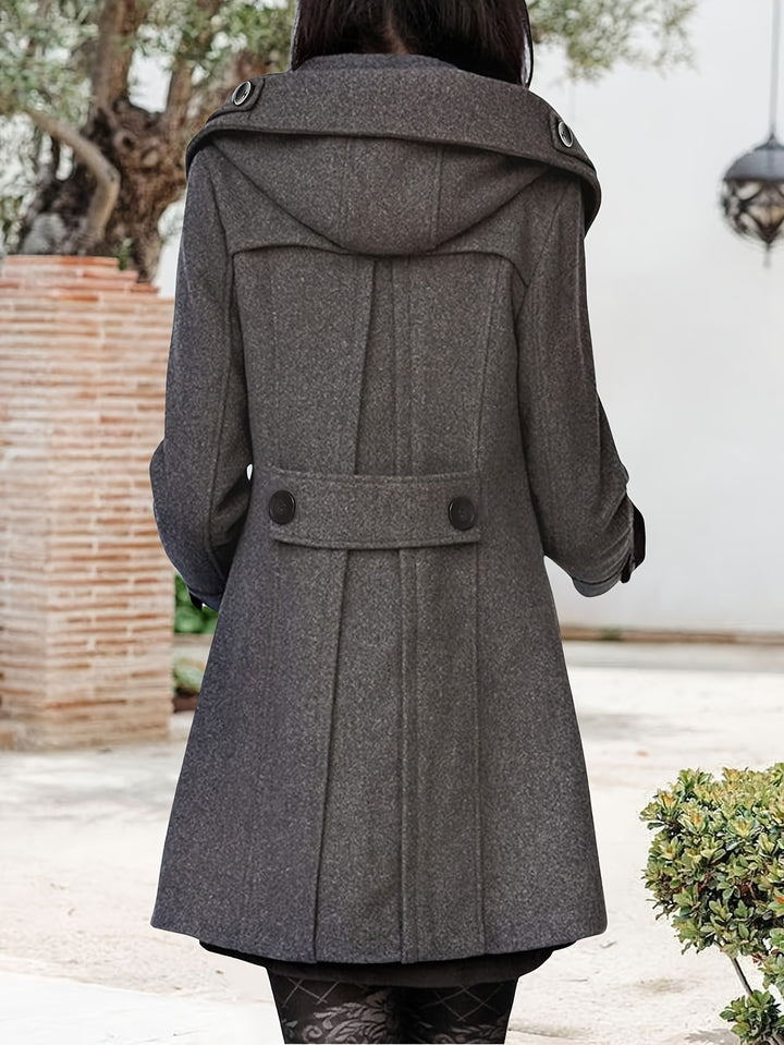 Rosanna | Hooded Double-Breasted Mid-Length Coat