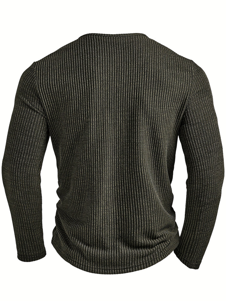 Griffin | Textured Ribbed Henley Shirt
