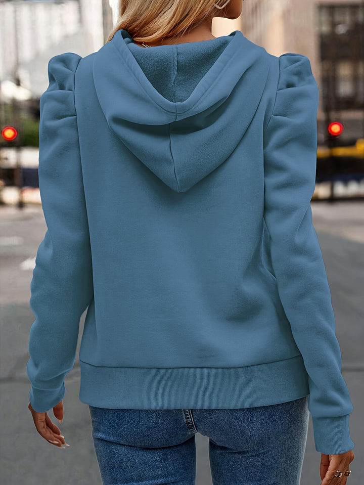 Diana | Puff-Sleeve Drawstring Hoodie