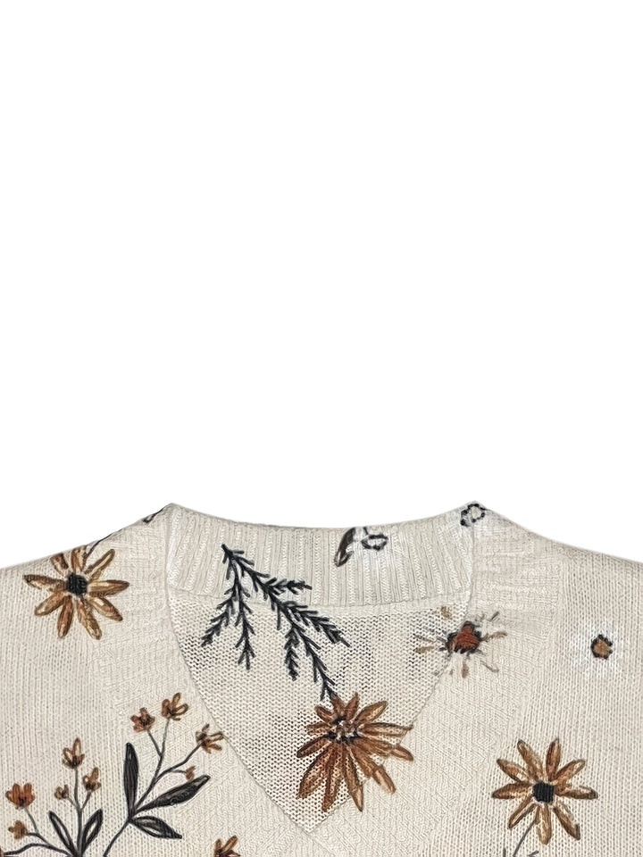 Ainsley | Floral V-Neck Sweater