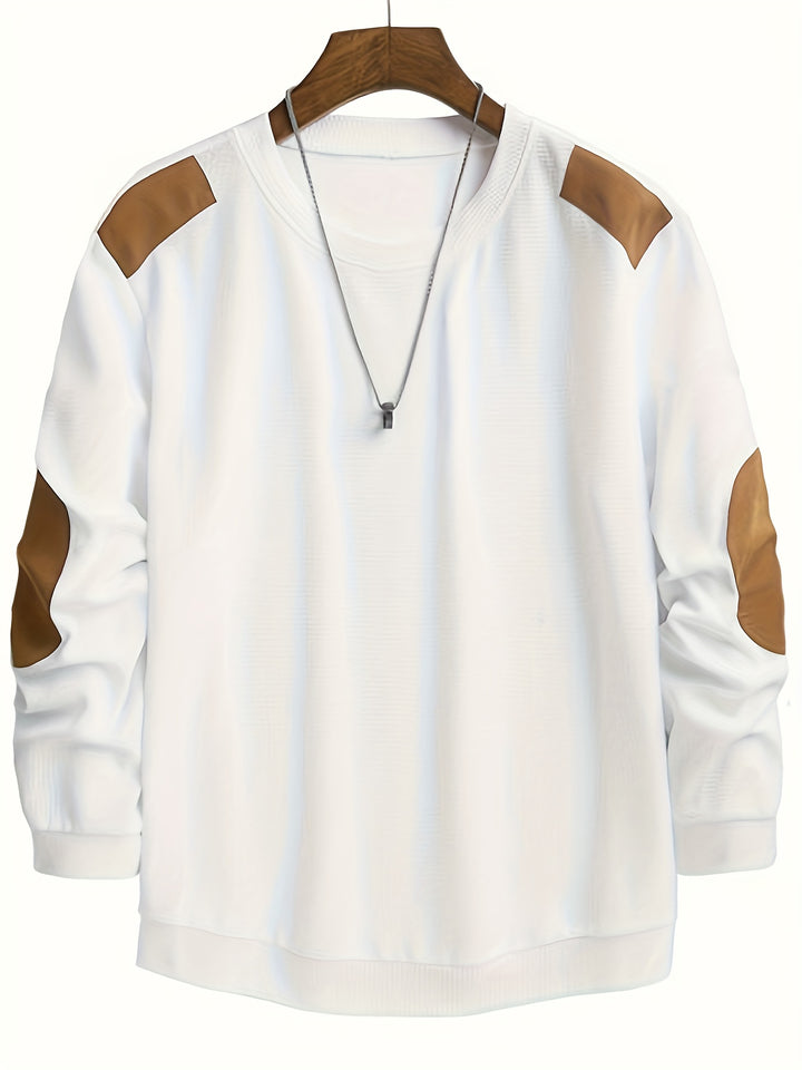 Aaron | Textured Elbow-Patch Pullover