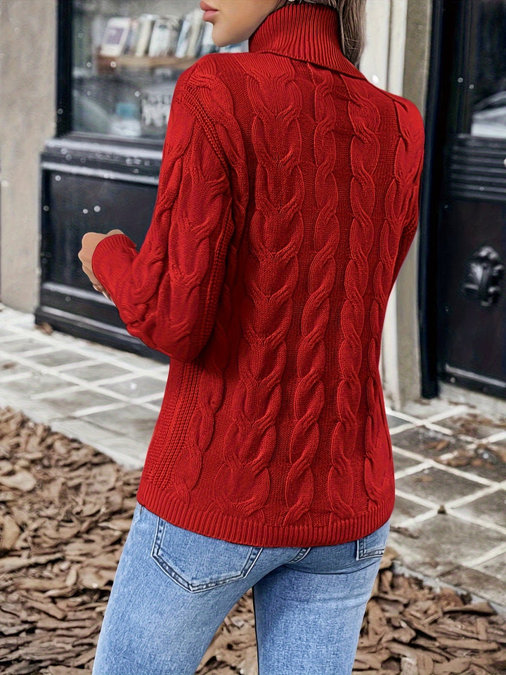 Celeste | Cozy Cable-Knit Turtleneck Sweater