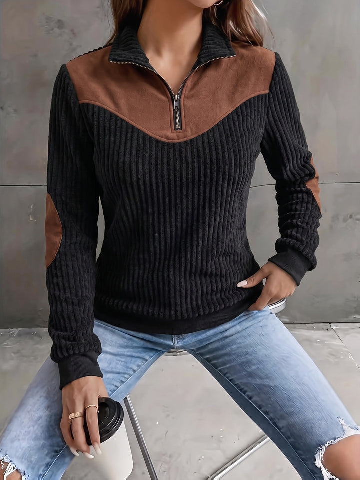 Lucinda | Ribbed Quarter-Zip Pullover