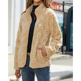 Annika | Textured Stand-Collar Zip Coat