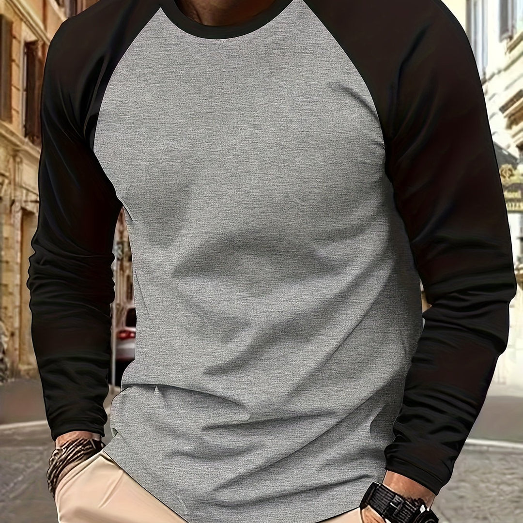 Trevor | Two-Tone Raglan Long-Sleeve Top