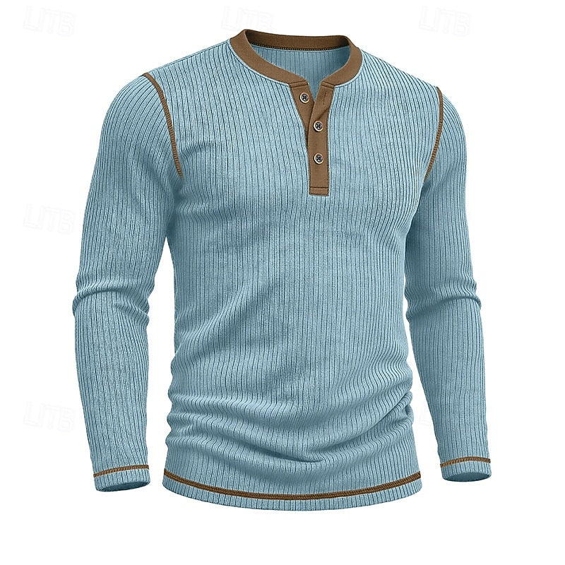 Jared | Ribbed Henley Shirt