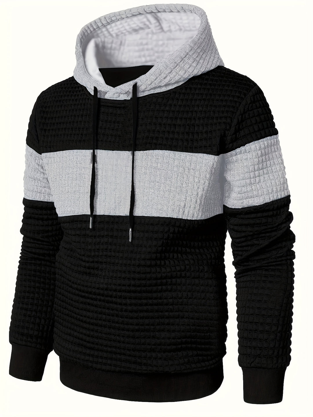 Hayes | Textured Colour-Block Hoodie