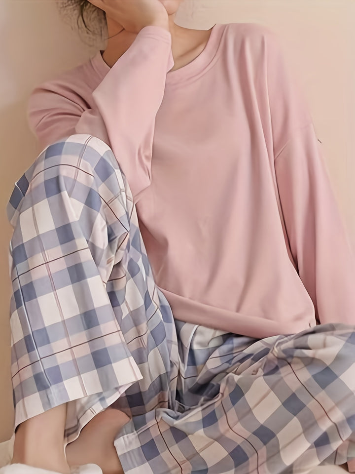 Genevieve | Relaxed Plaid Two-Piece Set
