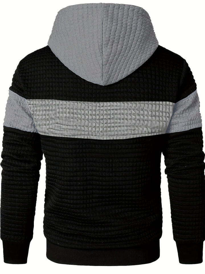Hayes | Textured Colour-Block Hoodie