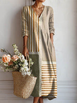 Samantha | Comfortable Multicolor Striped Dress