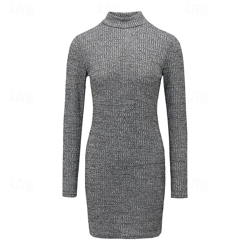 Harper | Ribbed Turtleneck Sweater Dress