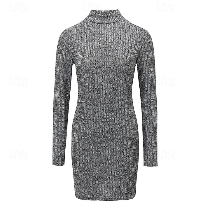 Harper | Ribbed Turtleneck Sweater Dress