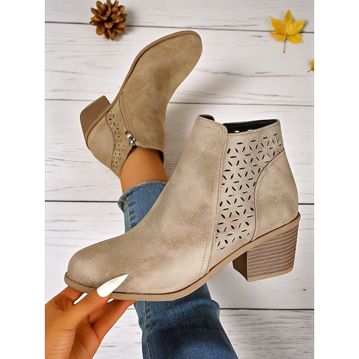 Hollis | Cutout Low-Heel Ankle Boots