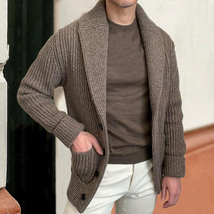 Bradley | Shawl Collar Ribbed Cardigan
