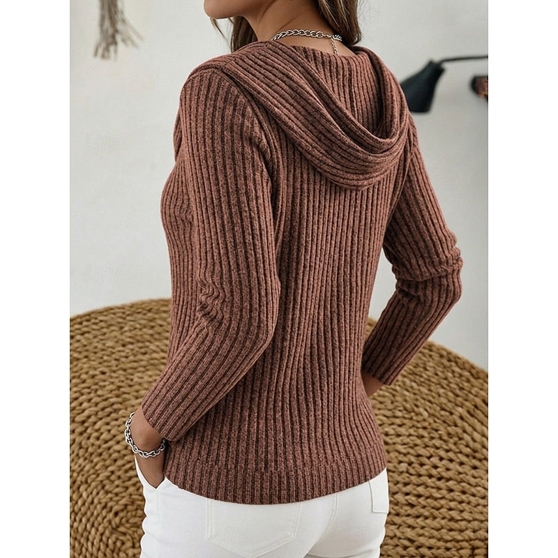 Isadora | Cowl-Neck Ribbed Top