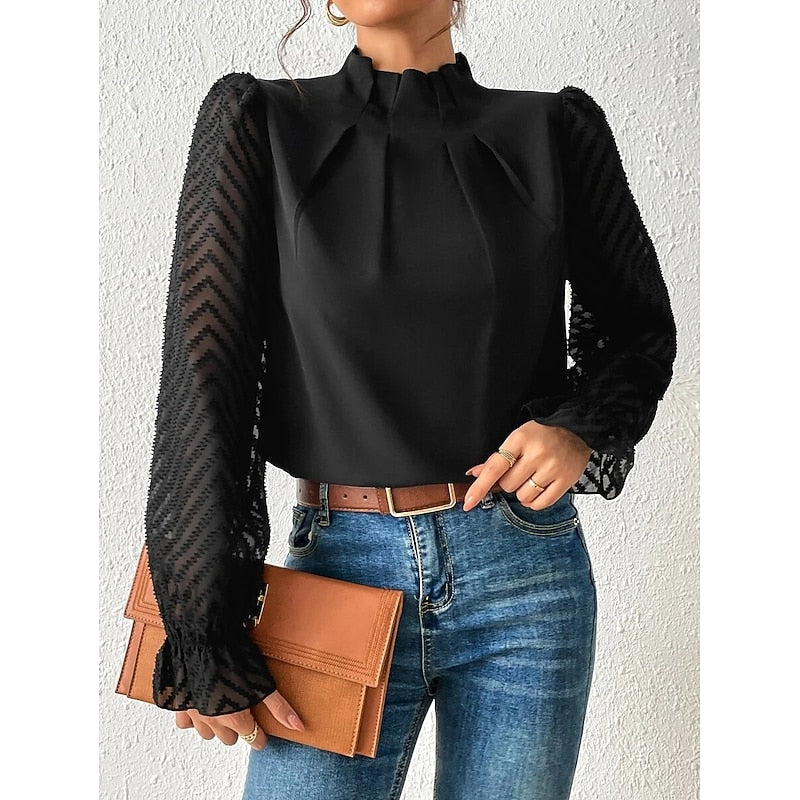Elspeth | Elegant High-Neck Blouse