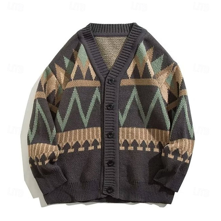 Marcus | Patterned Button-Up Cardigan