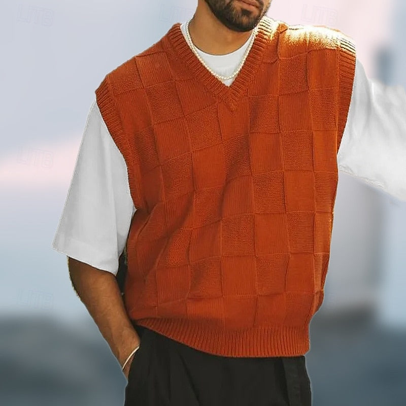 Maurice | Textured V-Neck Sweater Vest