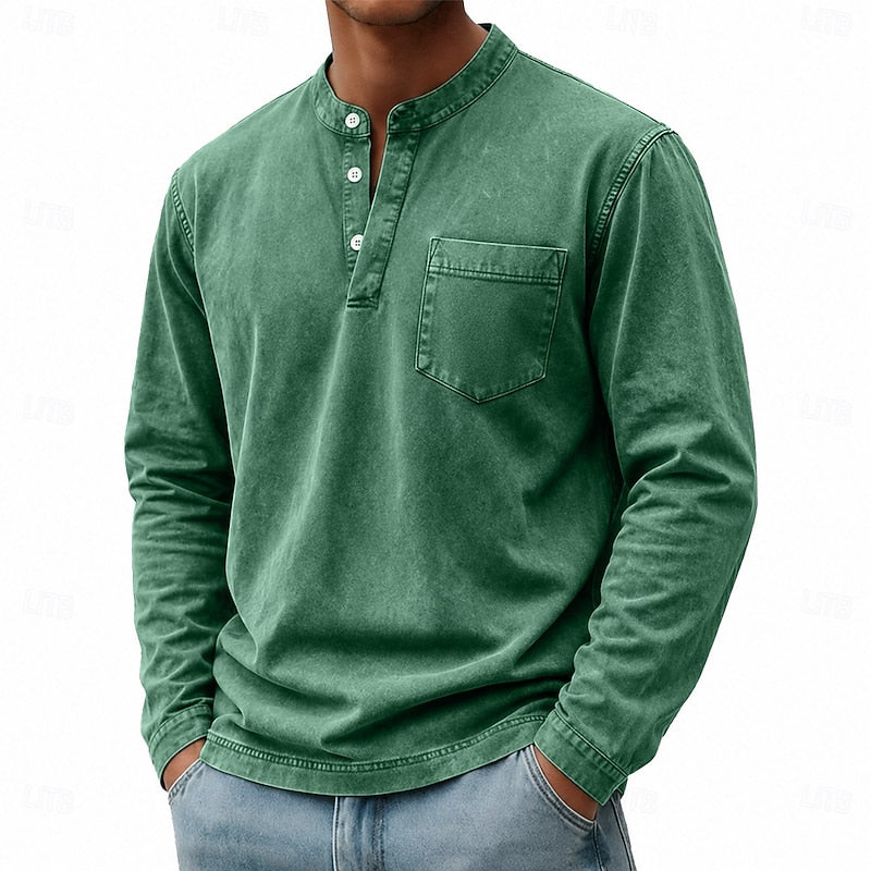 Blaine | Vintage Washed Henley Shirt