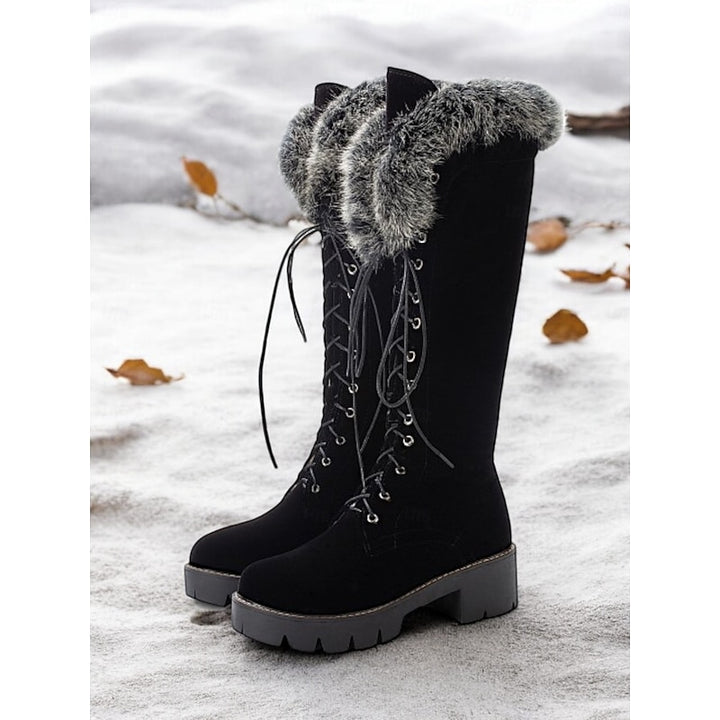 Aurelia | Cozy Lace-Up Knee-High Winter Boots