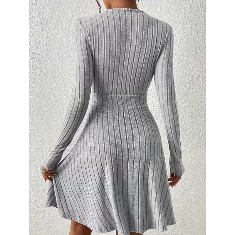 Yvonne | Wrap-Neck A-Line Dress