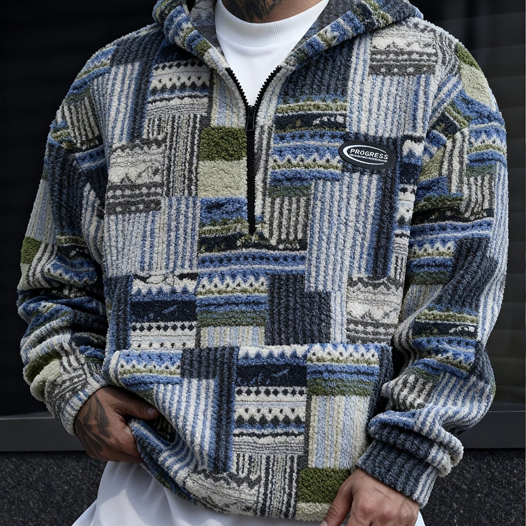 Malcolm | Patterned Quarter-Zip Pullover