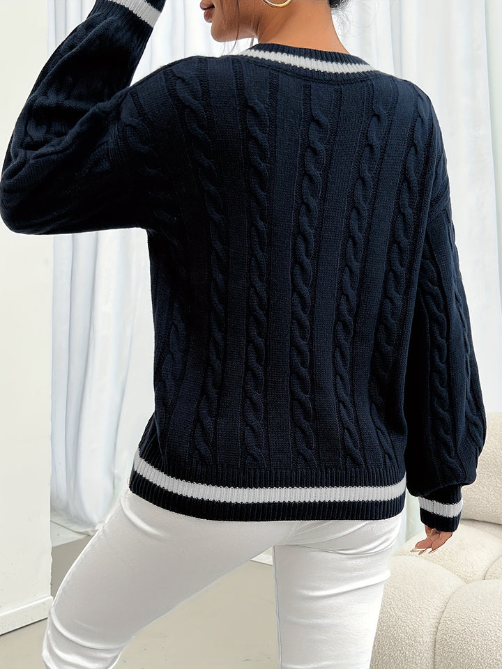 Camryn | Cable-Knit V-Neck Sweater