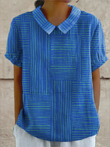 Elsie | Elegant Striped Geometric Shirt