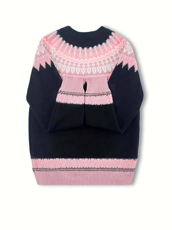 Brenna | Chunky Jacquard Round Neck Sweater