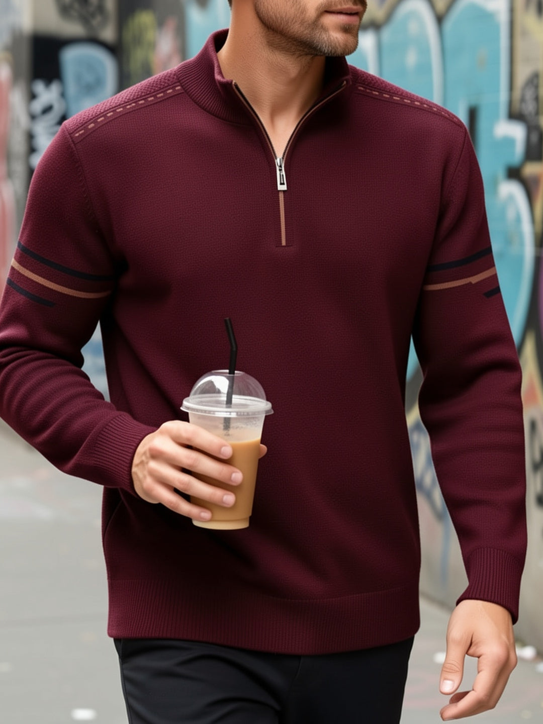 Nathan | Half-Zip Mock Neck Sweater