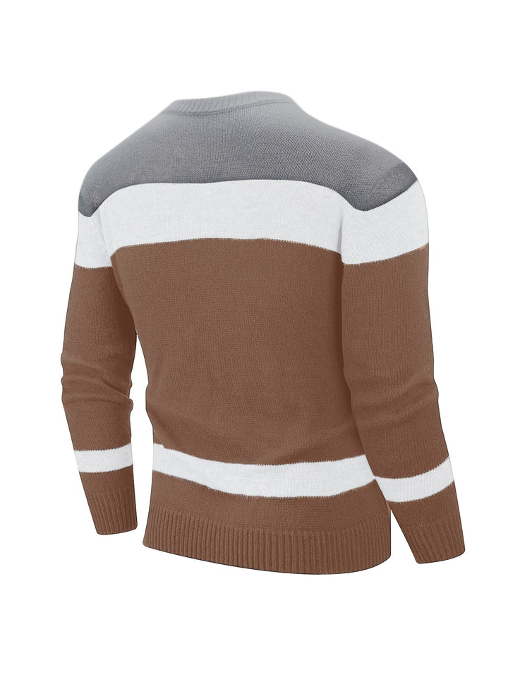 Ethan | Color Block Knit Sweater
