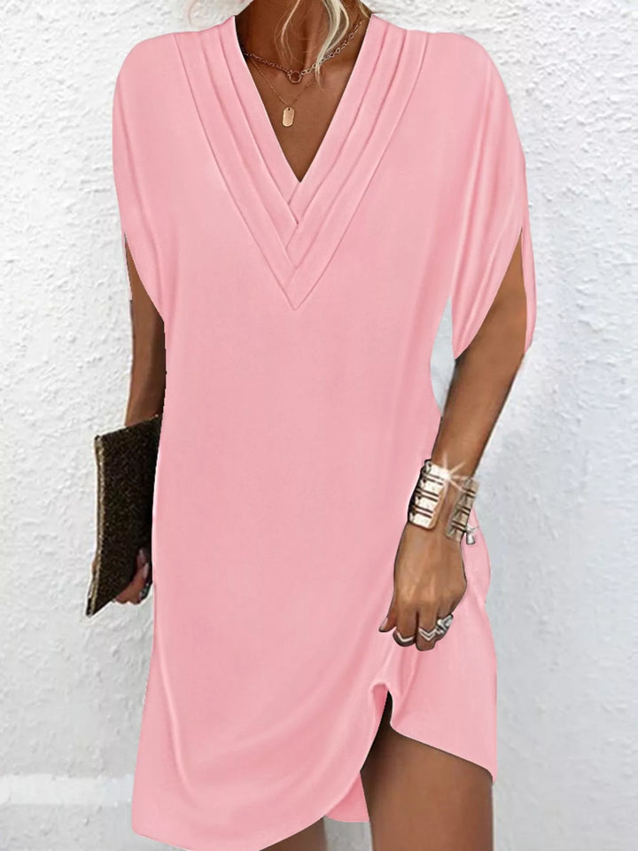 Emery | V-Neck Slit Sleeve Mini Dress