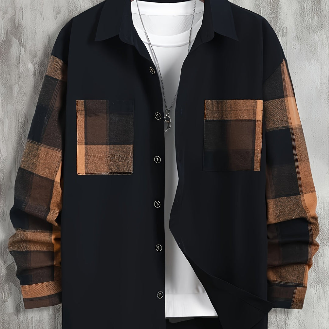 Modern Colour-Block Pocket Shirt