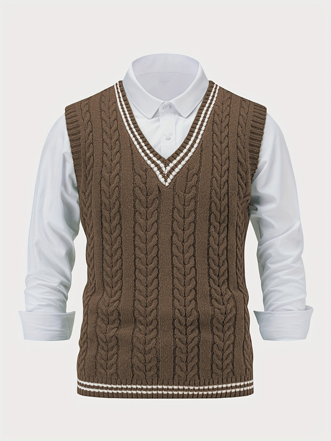Gideon | Cable-Knit V-Neck Sweater Vest