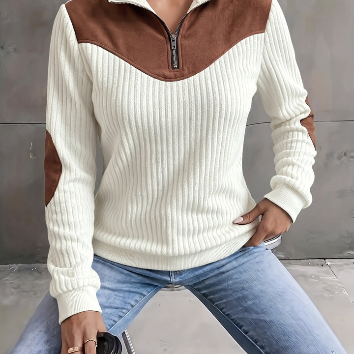 Lucinda | Ribbed Quarter-Zip Pullover