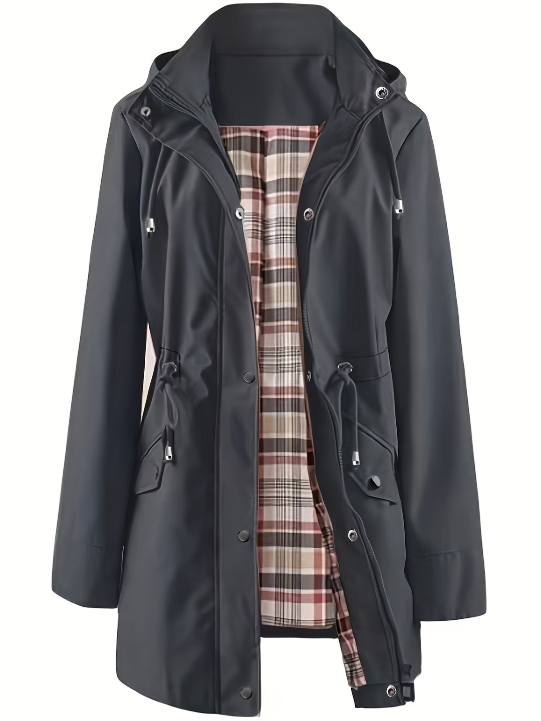 Joyce | Hooded Drawstring Rain Jacket