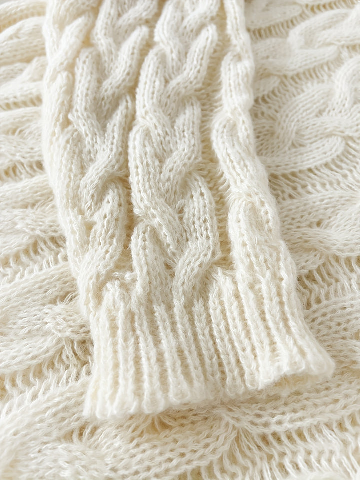 Florence | Relaxed Cable-Knit V-Neck Sweater